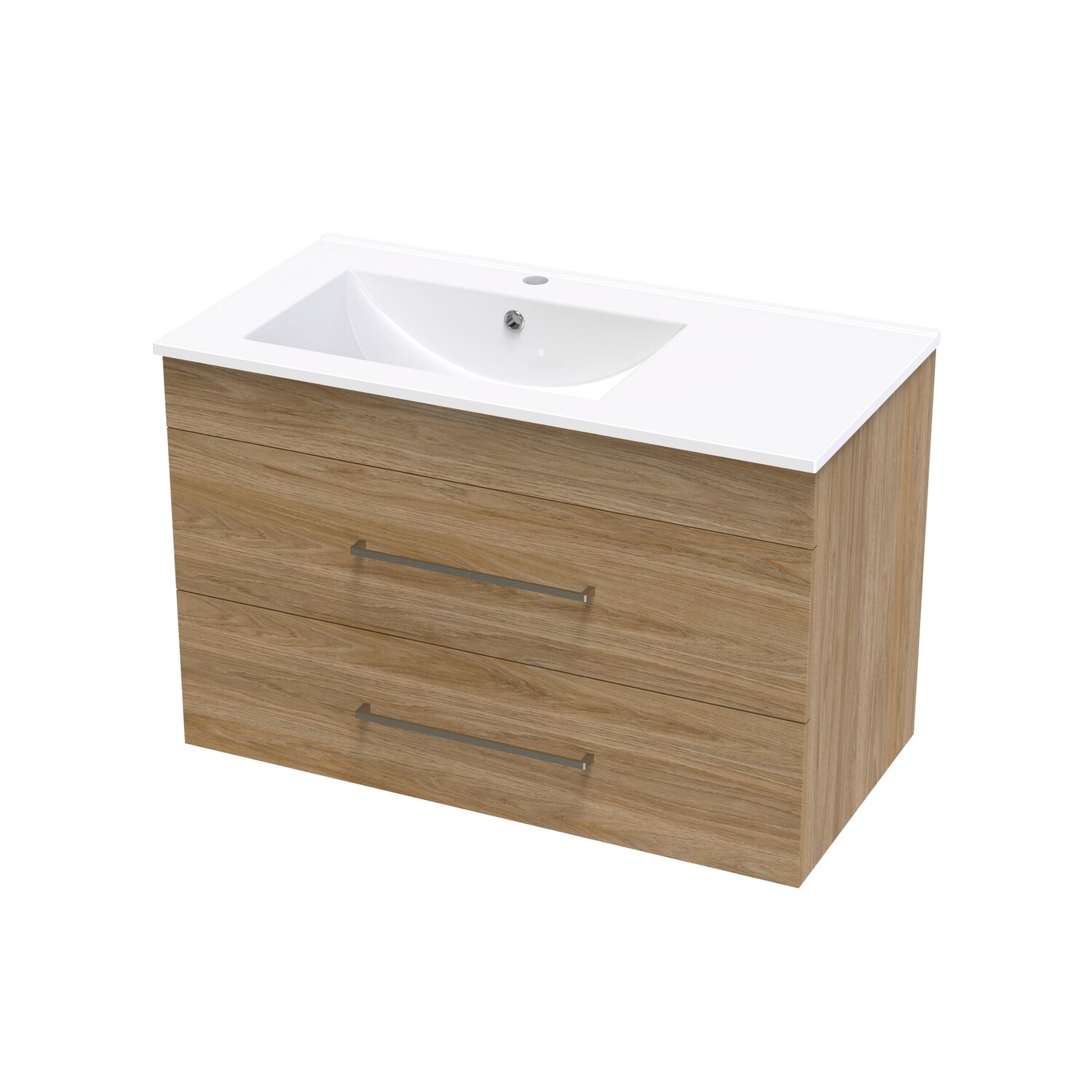 Cashmere Valley 900 Left Hand Bowl Double Drawer Wall Colour