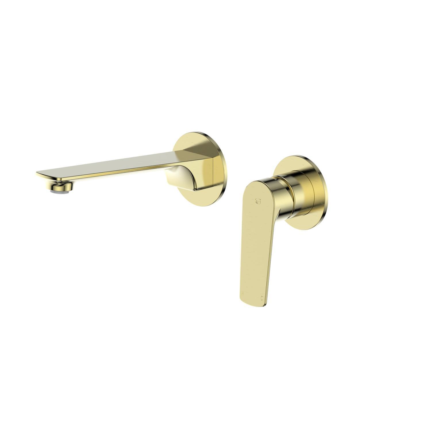 Wall Basin Mixer Brushed Brass