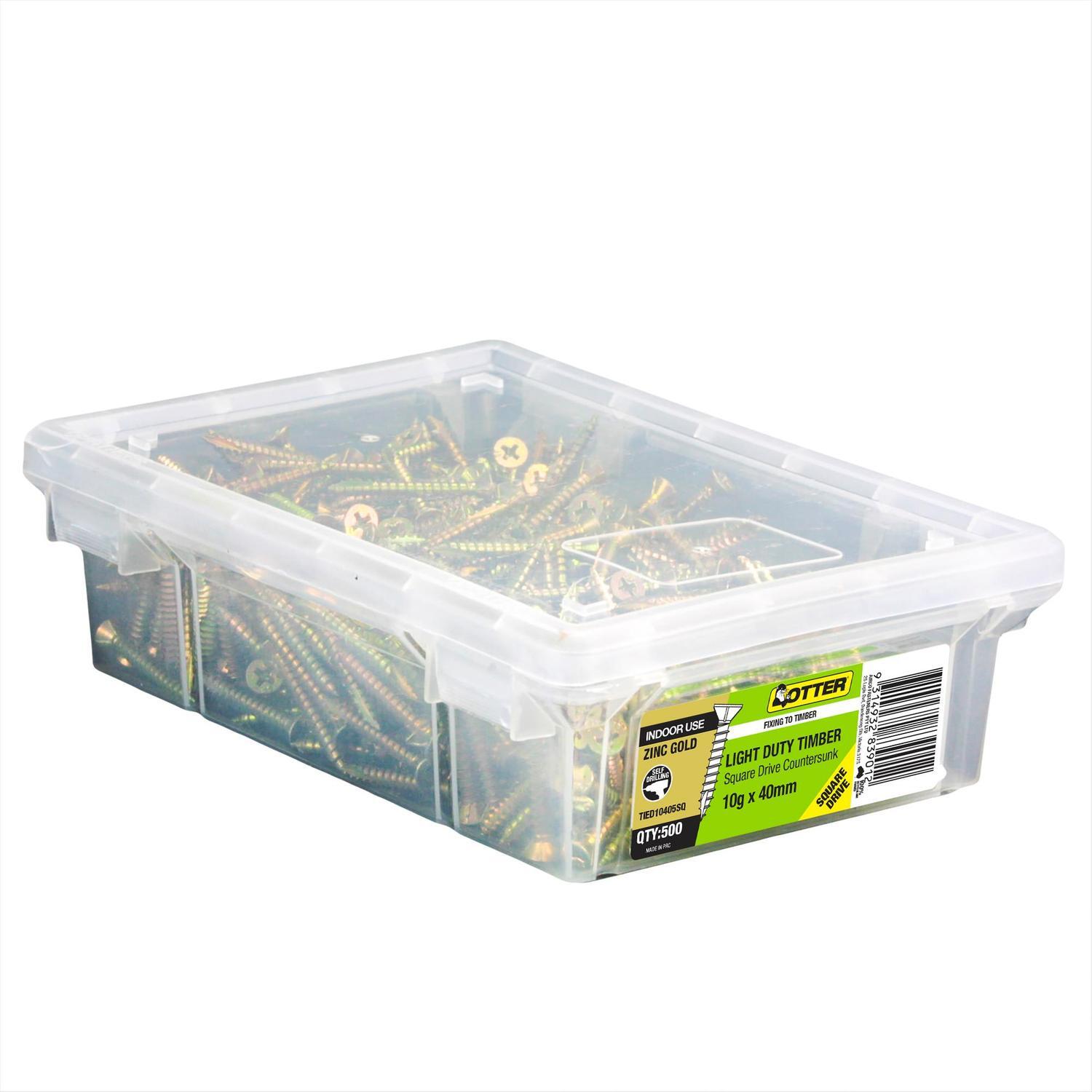 Light Duty Timber Screws 10g x 40mm Pack of 500 Zinc Gold Plated