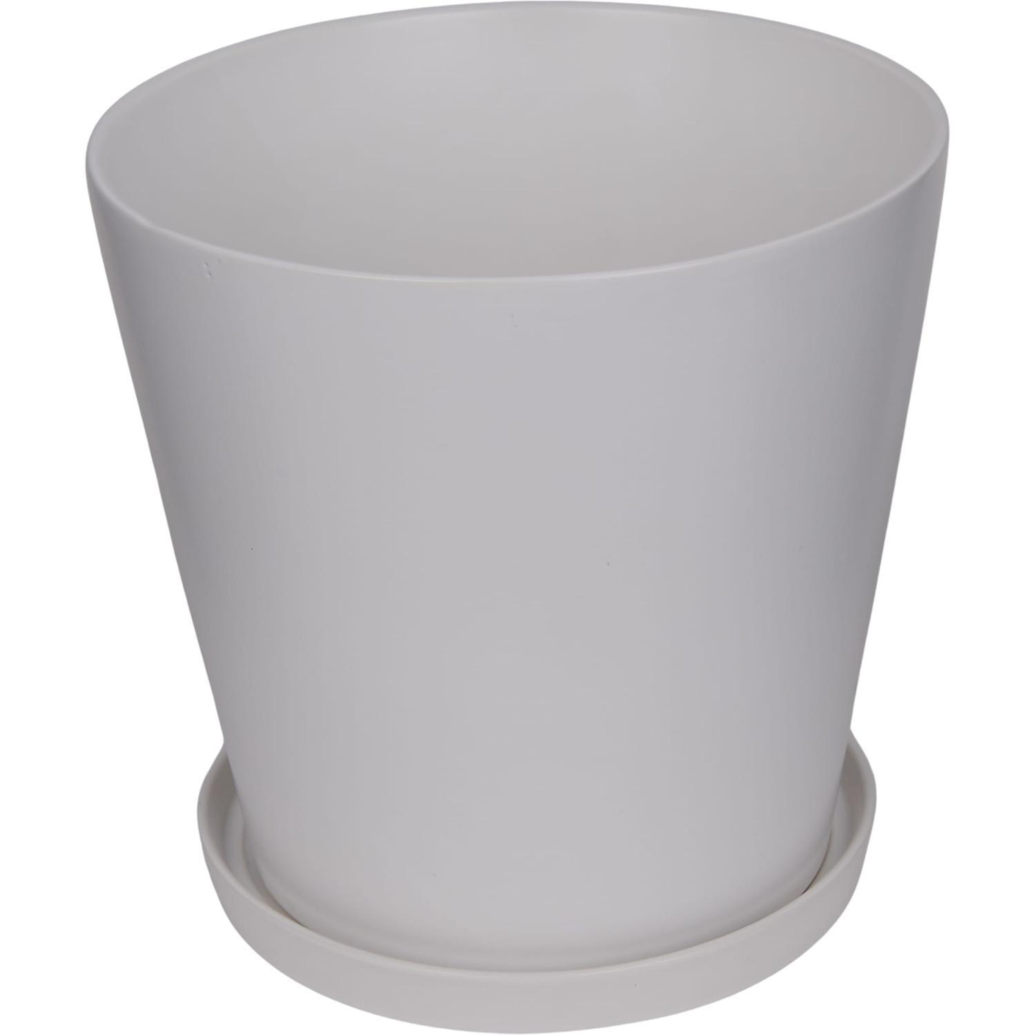Florist Pot and Saucer S White