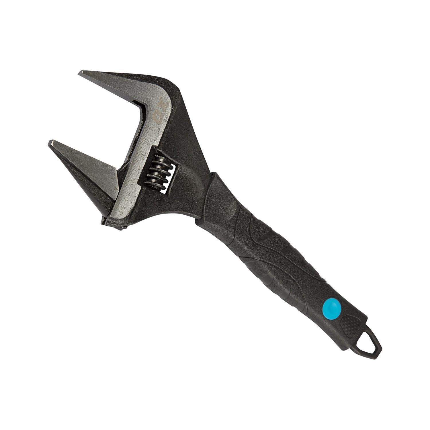 Ultra Wide Jaw Adjustable Wrench 304mm Black
