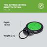 Two Button Keyring Garage Remote  Green
