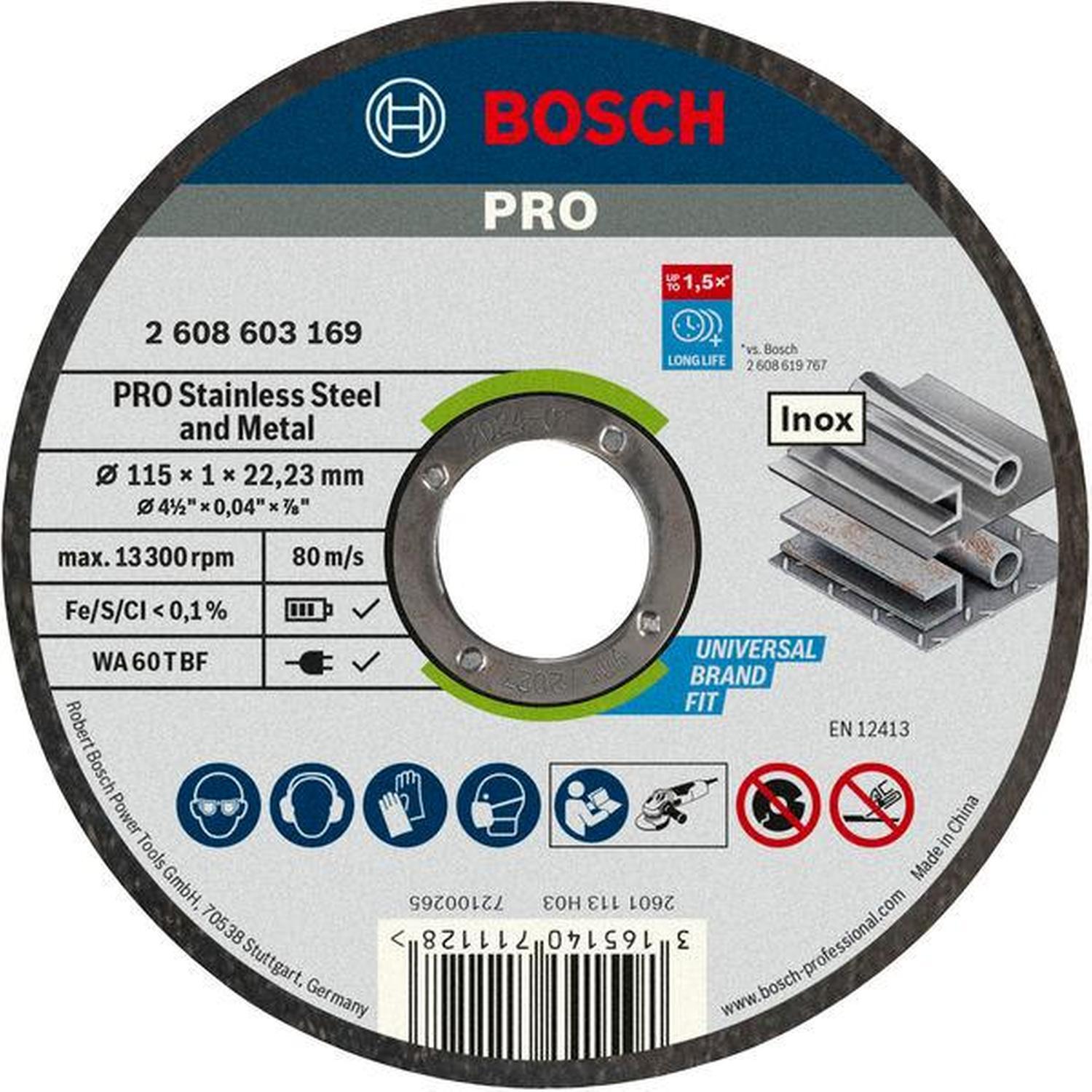 INOX Cutting Disc  115 x 22.23mm