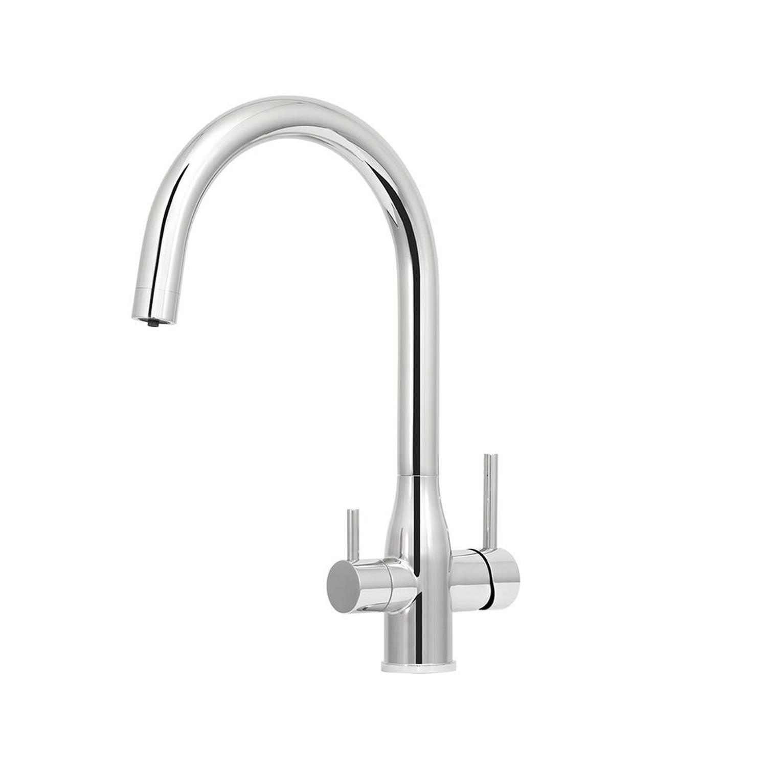 Elite 3-In-1 Gooseneck Water Filter Sink Mixer  Chrome