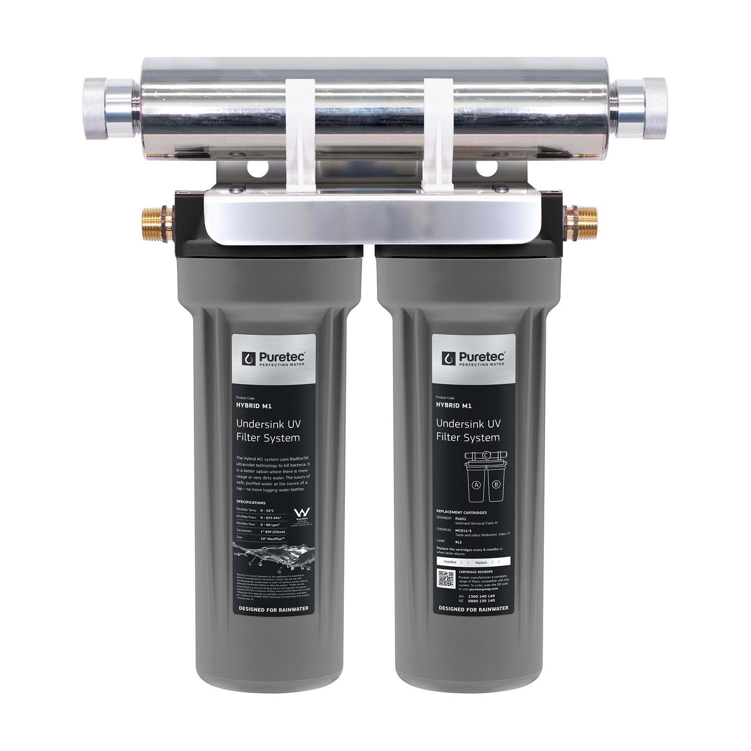 Dual Hybrid UV Water Filter Cartridge  Grey