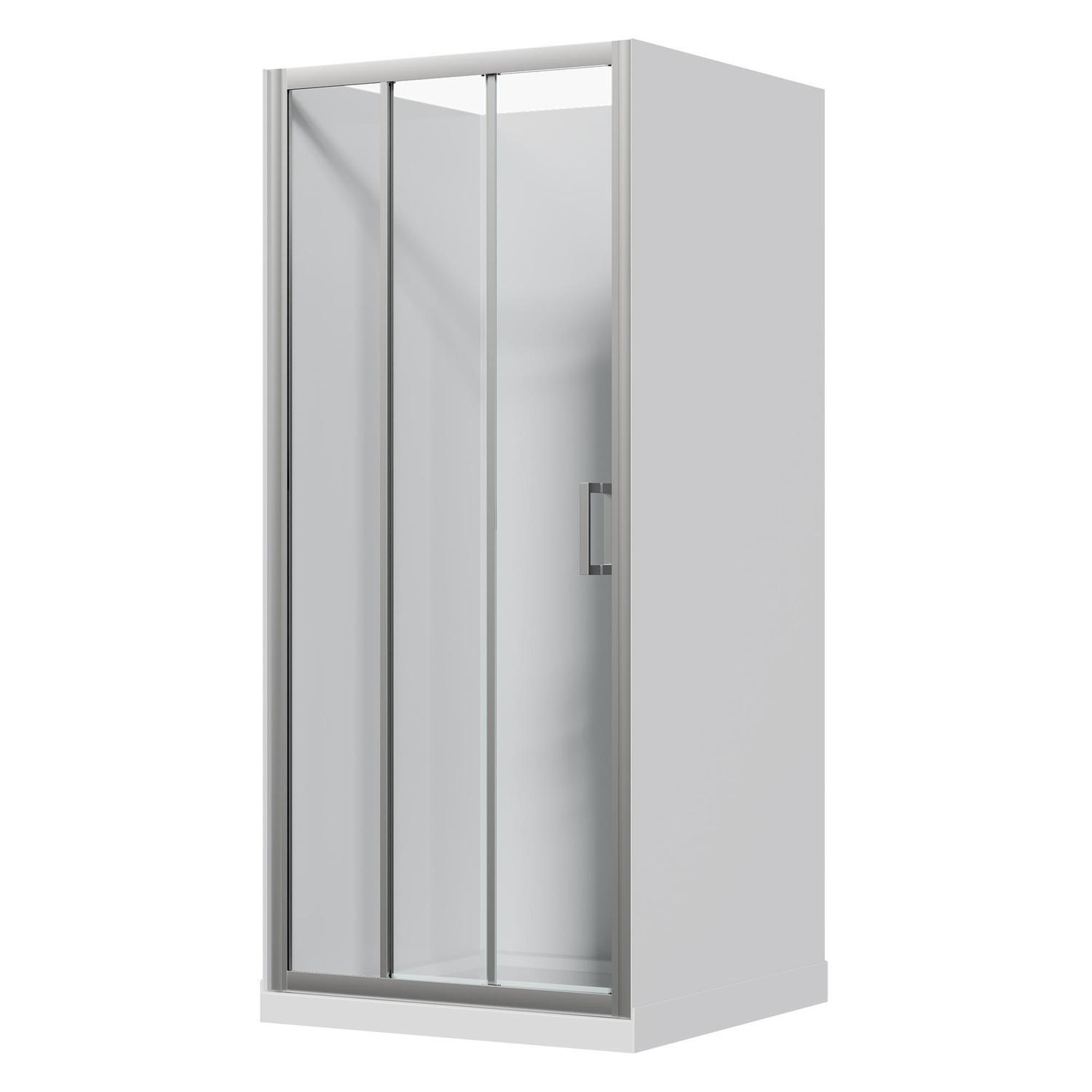 Alcove Panel Stacker Flat Wall Acrylic Shower 900 x 900 x 2015mm Chrome