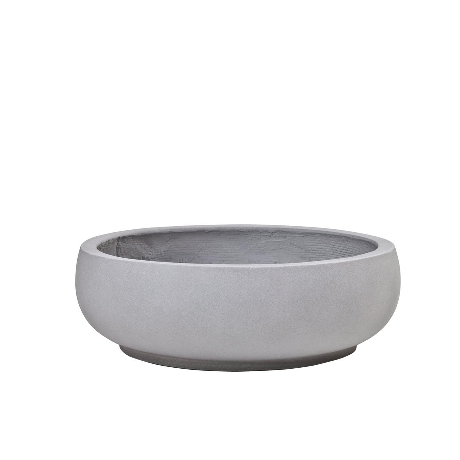 Cement Low Planter Bowl 29cm Grey