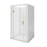 Solara 1000 x 1000mm 3-Wall White Tray, Liner and Brushed Gold Hinged Screen Package