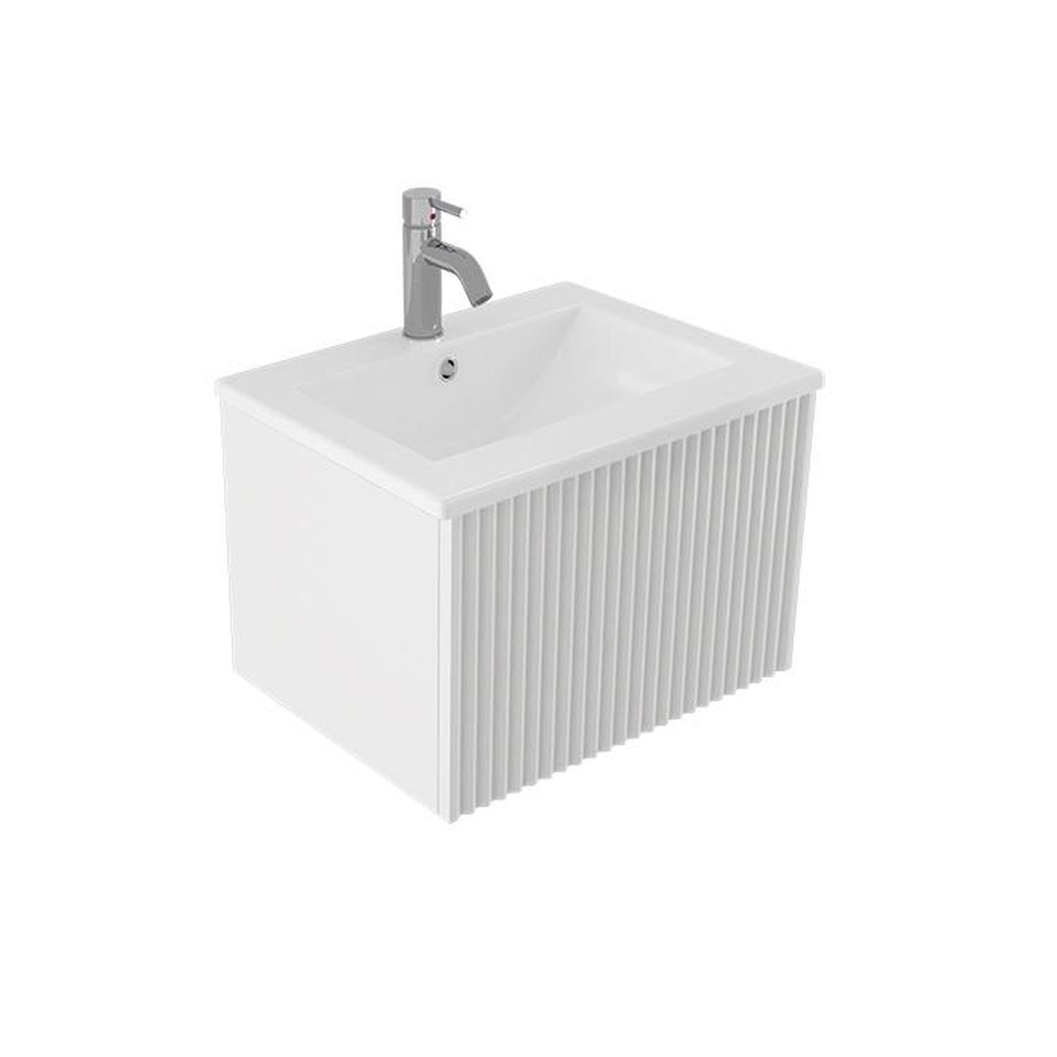 Wave Wall Hung Vanity 600mm Bianco