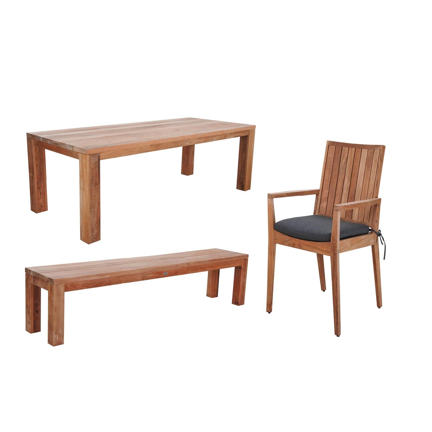 Outdoor Dining Bench Setting 7 Piece