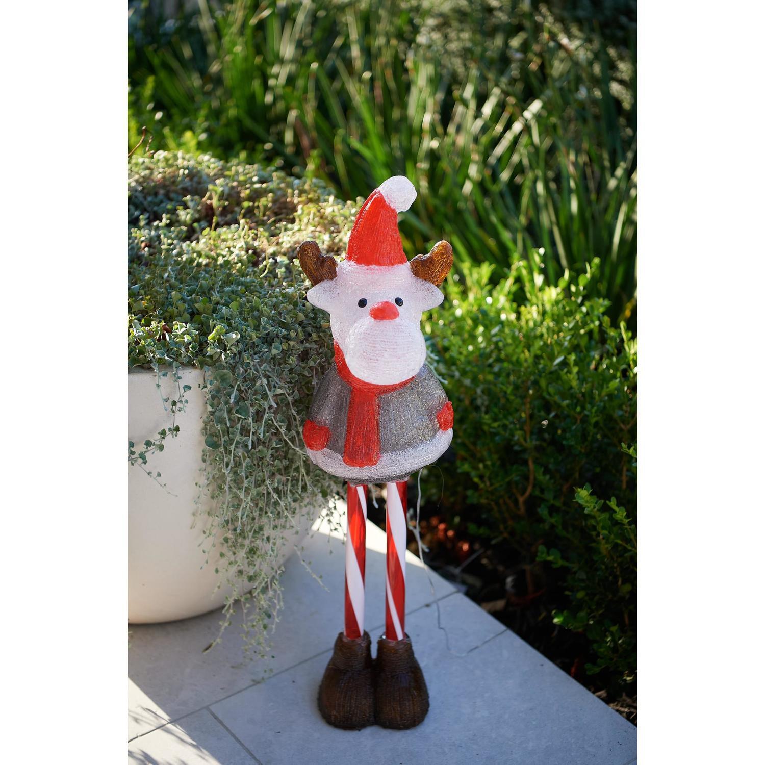Long Legged Acrylic Reindeer Light H: 71cm, L: 20cm, D: 18cm / Solar White