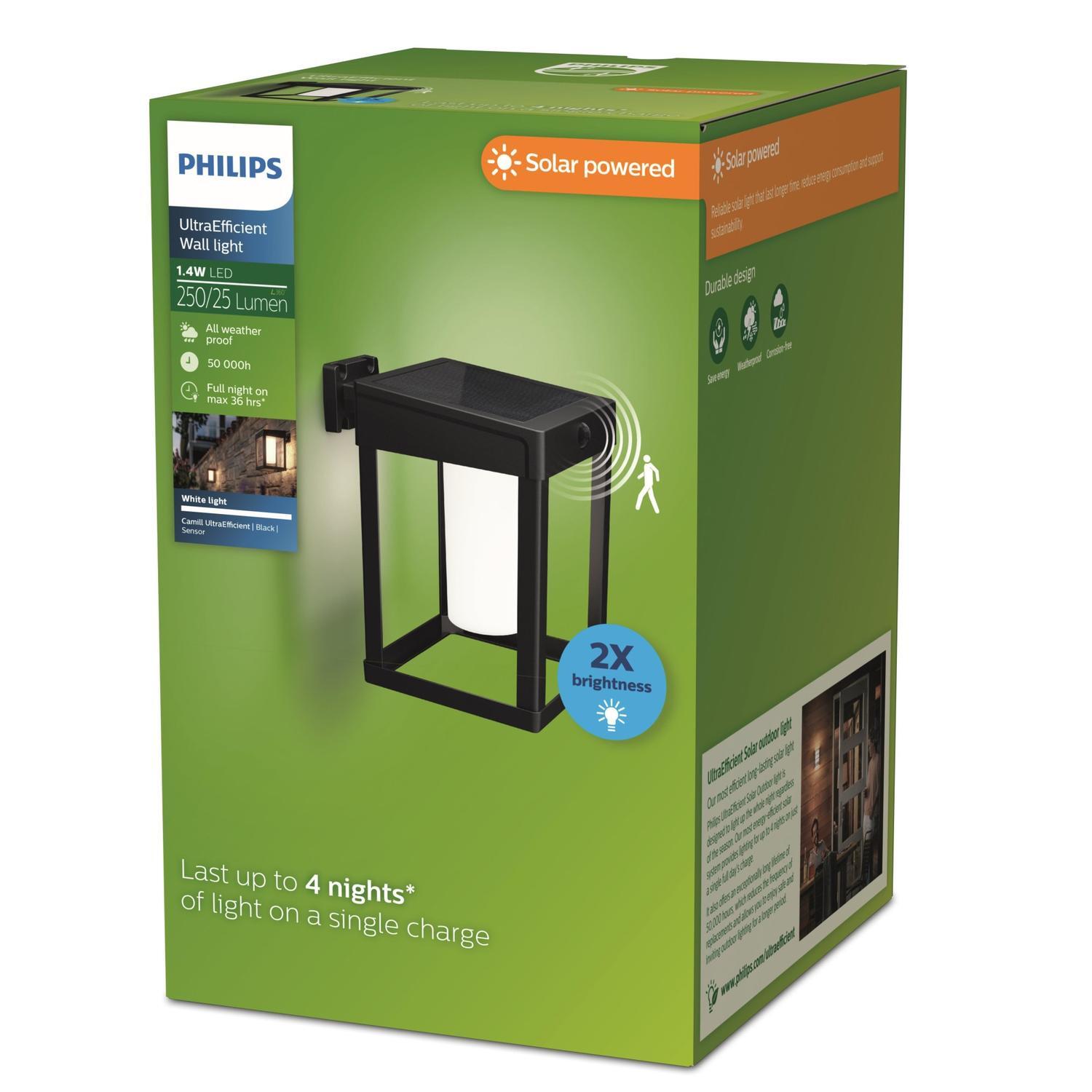 Wall Light Solar Ultra Efficient 250 lumens 1.4 Watts Warm White