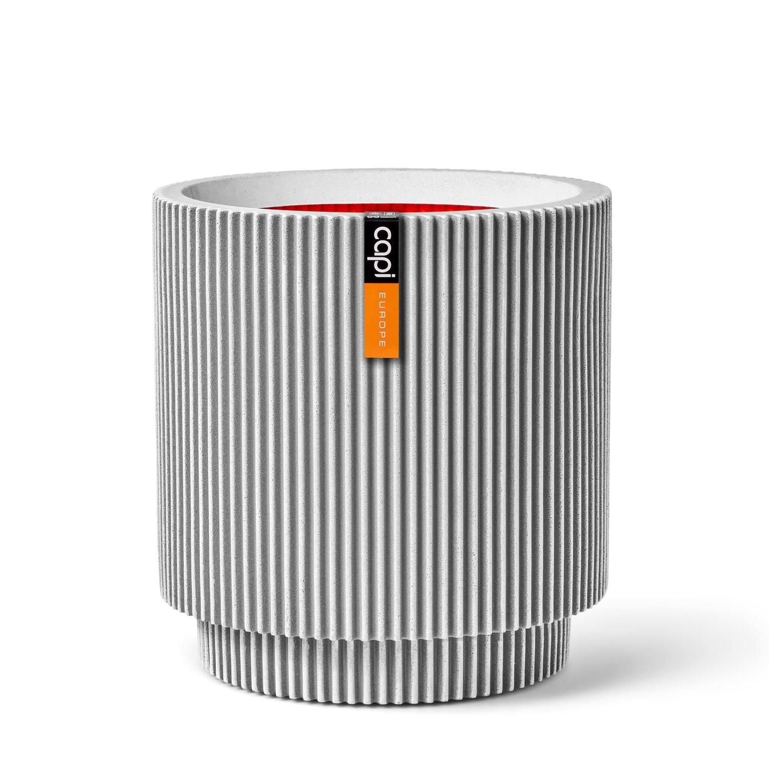 Lightweight Groove Cylinder Pot Ivory M