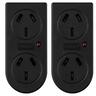 Vertical Double Adaptor 2 Pack Black