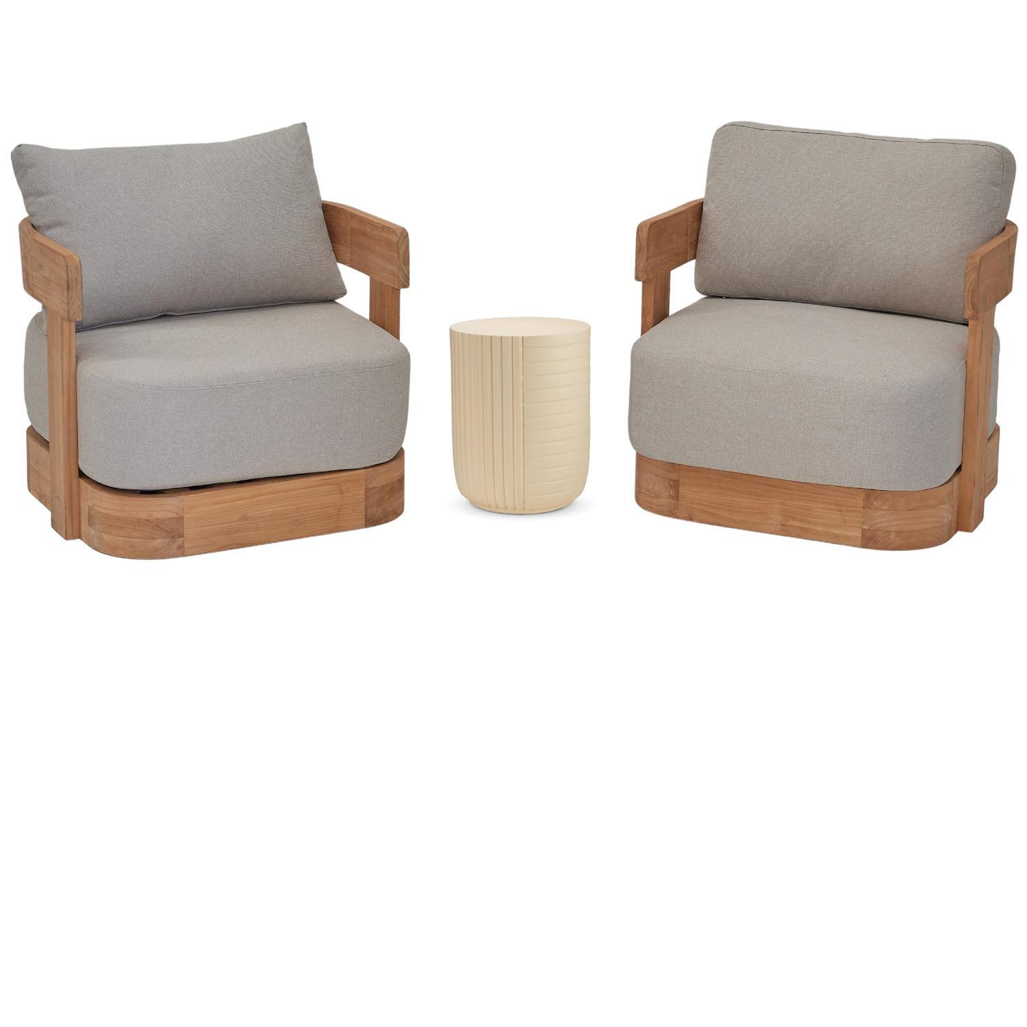 Bali Outdoor Lounge Setting 3 Piece Beige