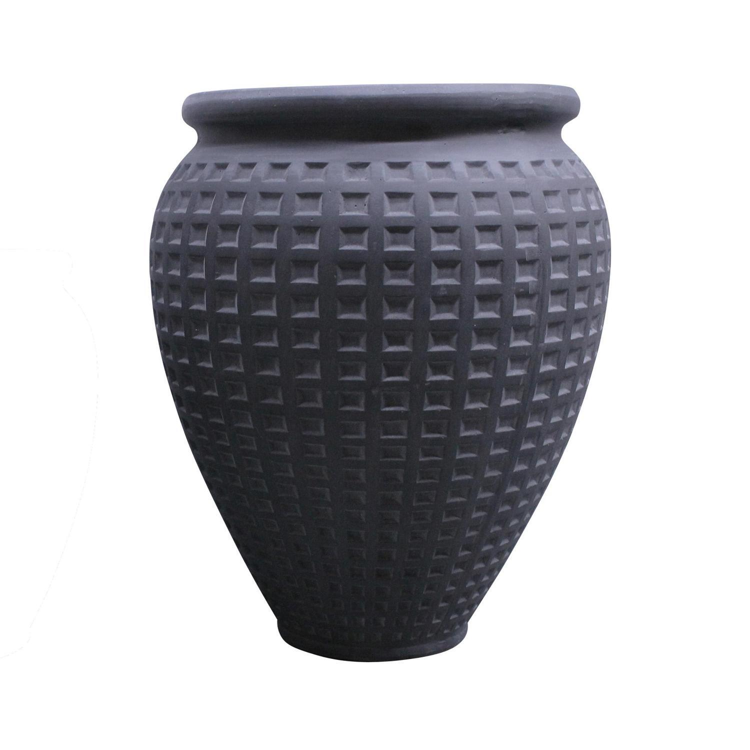 Urn Cement Waffle Pot M Grey