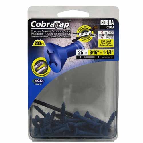 Concrete Screws Countersunk Head 25 Pack