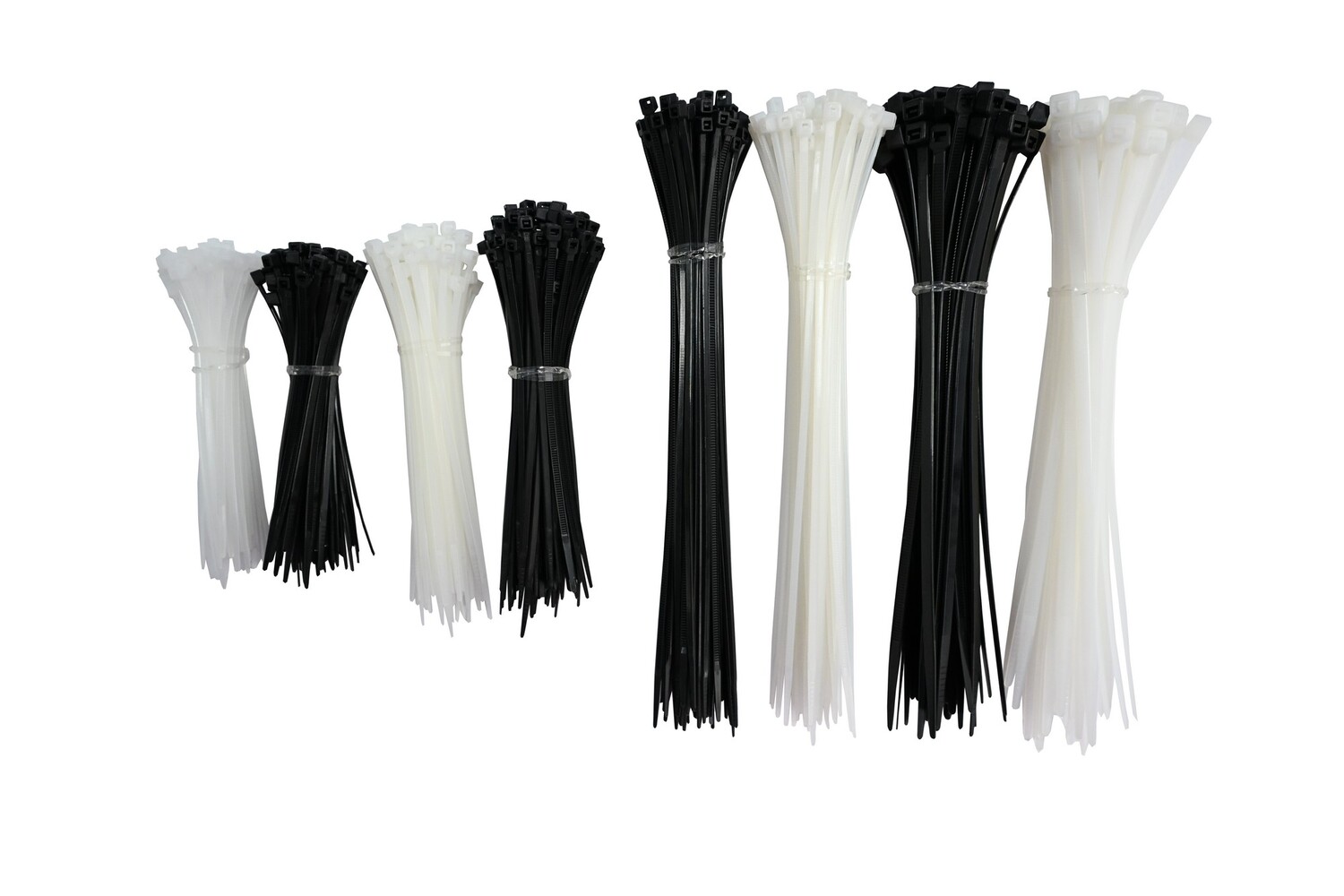 Cable Ties Assorted Sizes 900 Pack Black/white