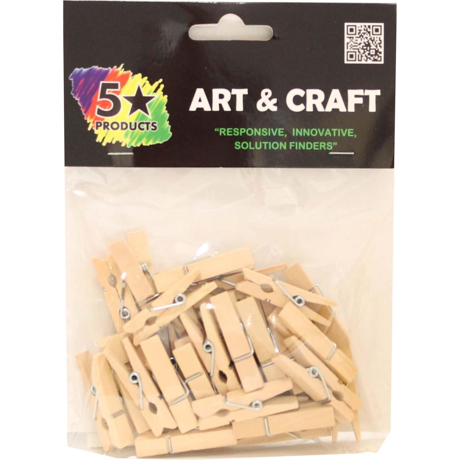Wooden Pegs 35mm X 7mm 30 Pieces Natural