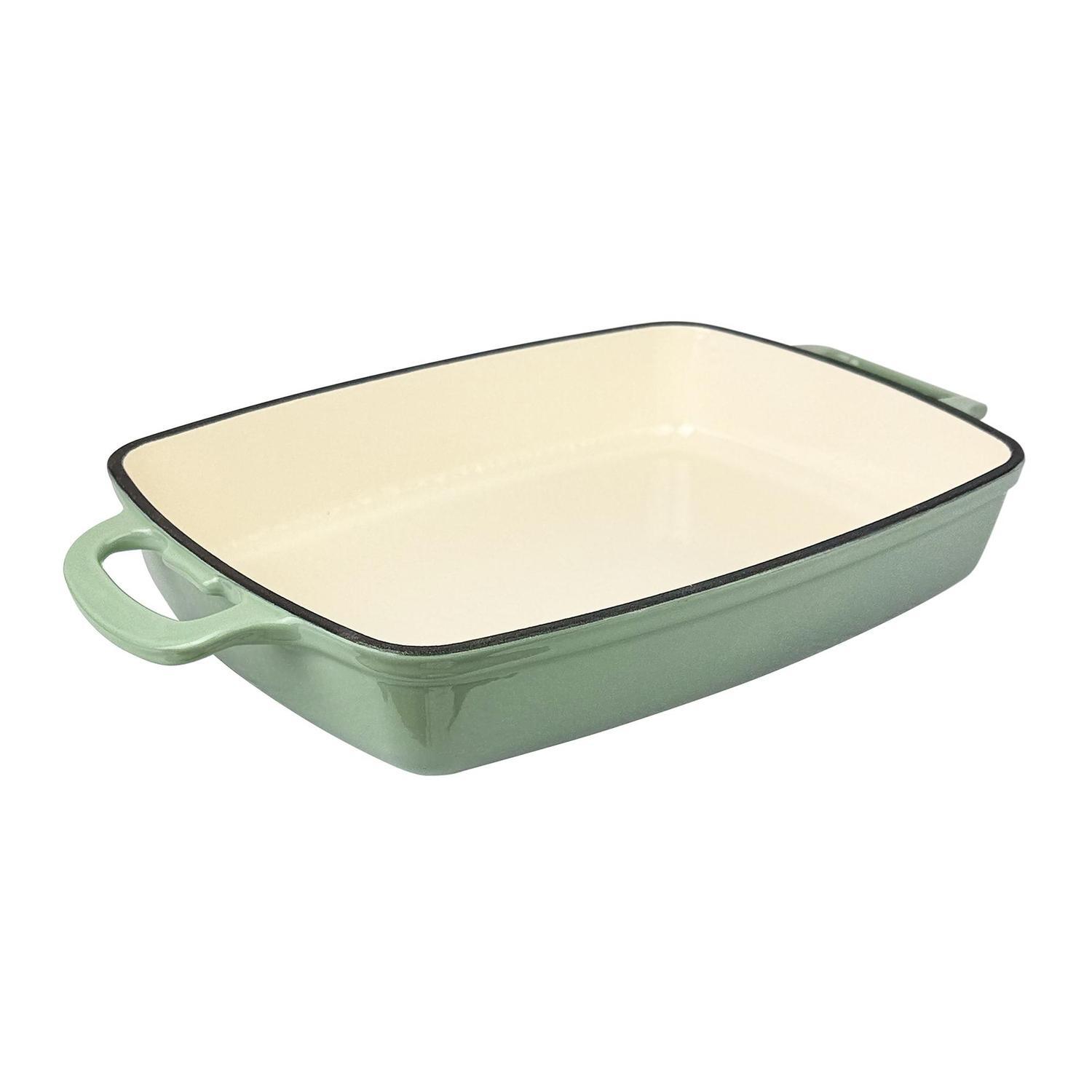 Rectangle Roaster 390x235mm Enamel Cast IronSage Green