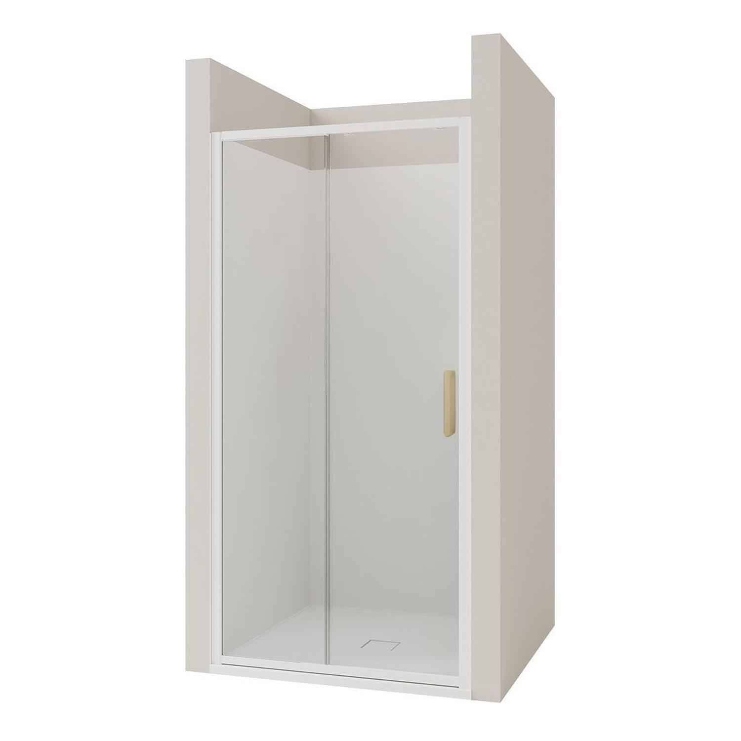 3 Side Flat Wall Shower 1000 x 1000mm Brushed Gold
