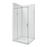 Solara 1010 x 1010mm 2-Wall White Tray, Ellure Walls and Chrome Hinged Screen Package