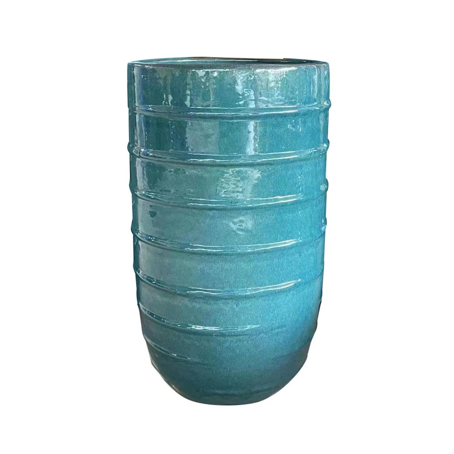 Glazed Cedar Outdoor Pot Forest Green L