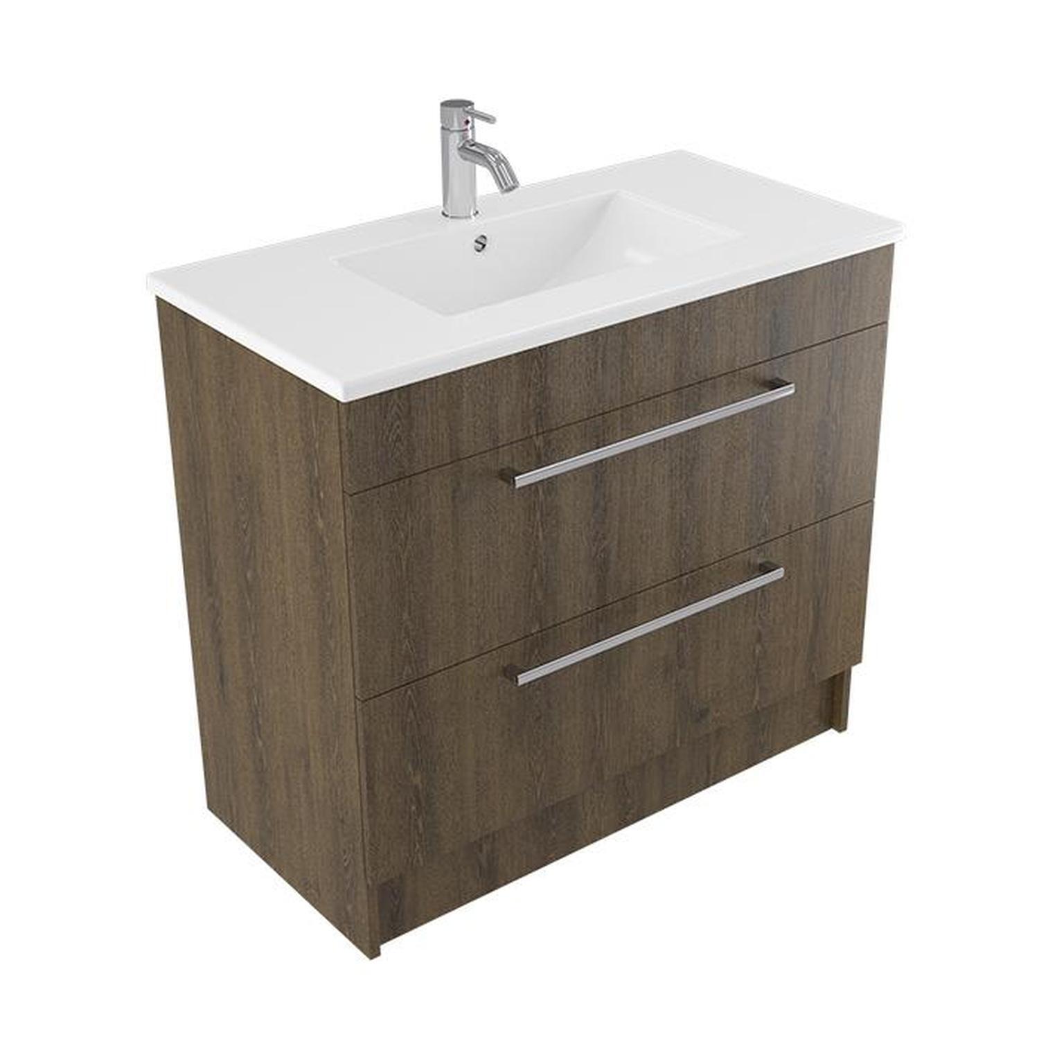 Calais Floor Vanity 900mm Smokey Oak