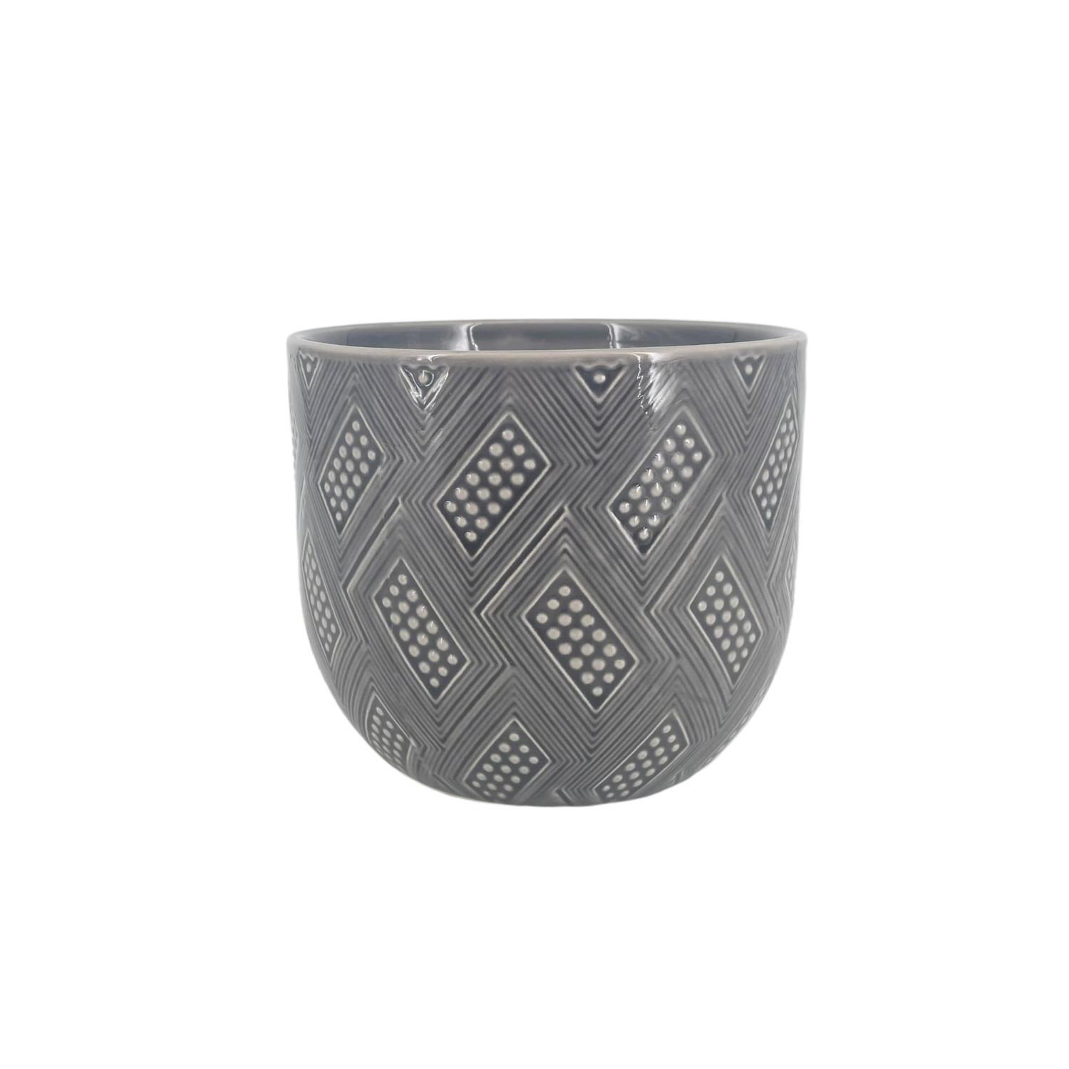 Domino Ceramic Pot 14cm Grey