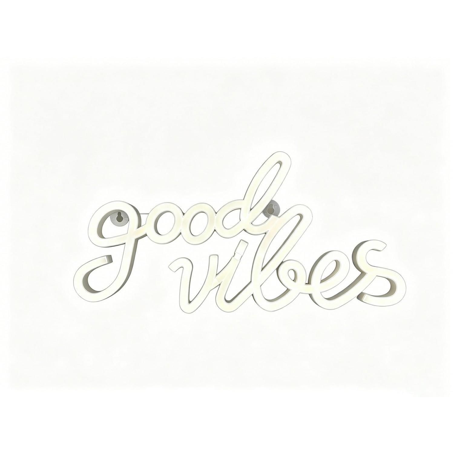 Good Vibes Neon Wall Light 190 x 380 x 20mm / 5V White