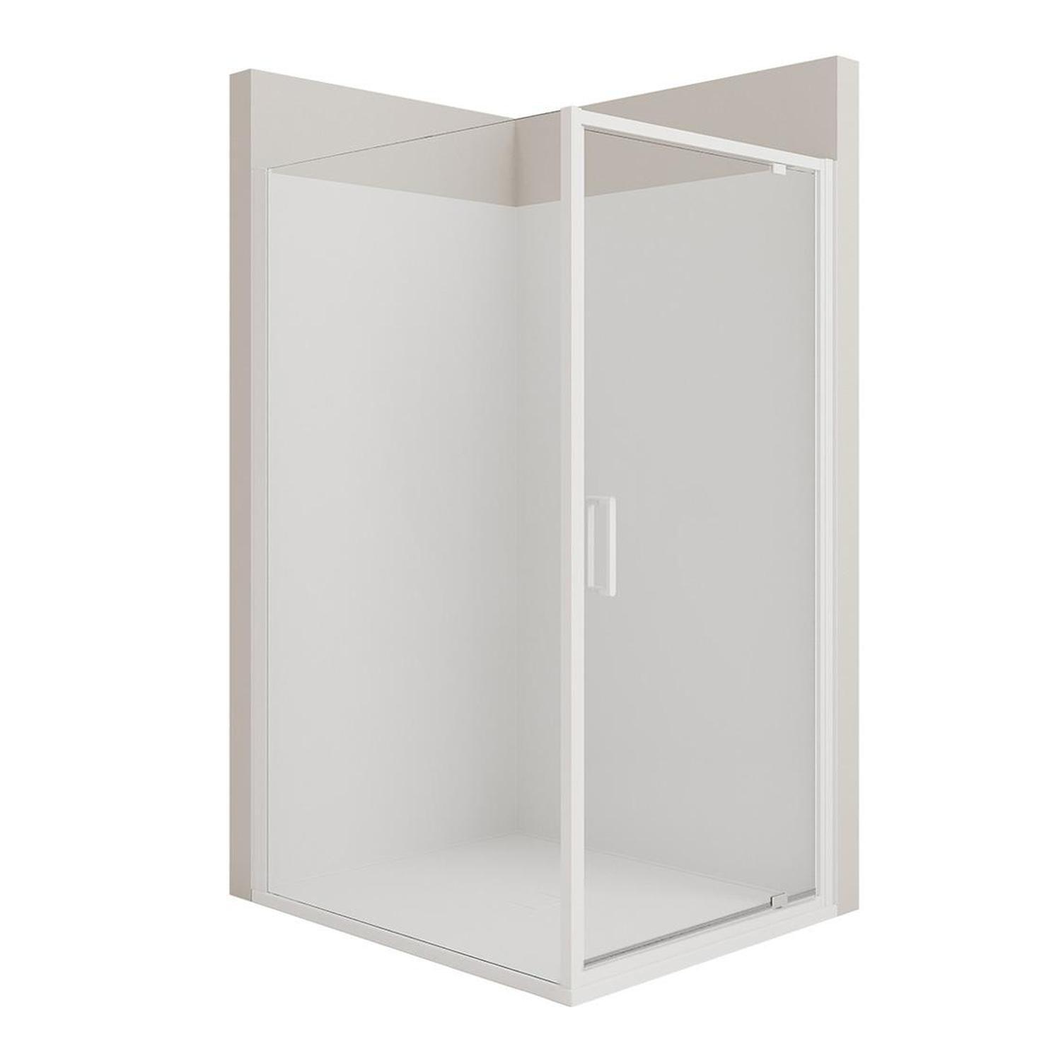 T Screen Left Hand 2 Sided Flat Wall Shower 1200 x 1000mm White