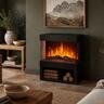 1800W Flame Effect Heater Black