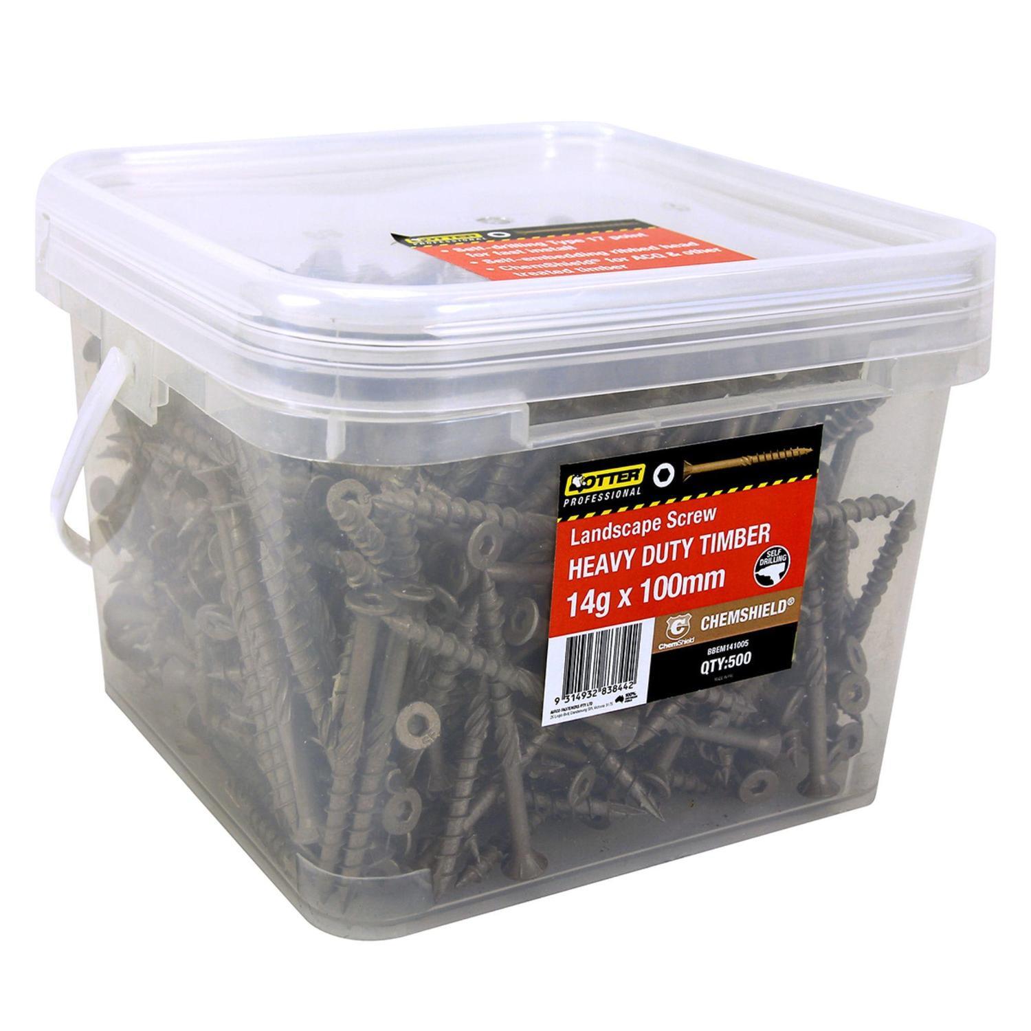 Heavy Duty Landscape Timber Screws 14g x 100mm Pack of 500 ChemShield