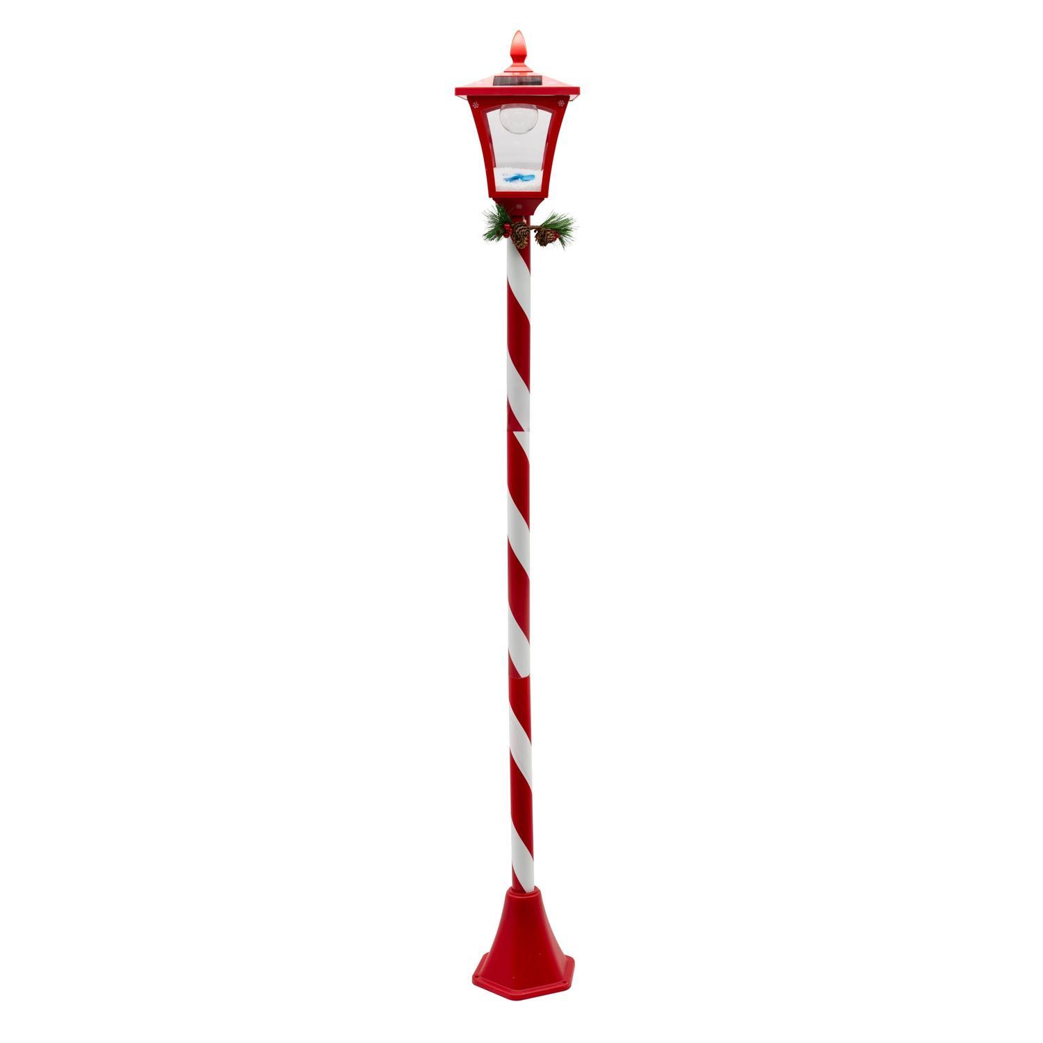 Xmas Lamp Post with Snow 160cm