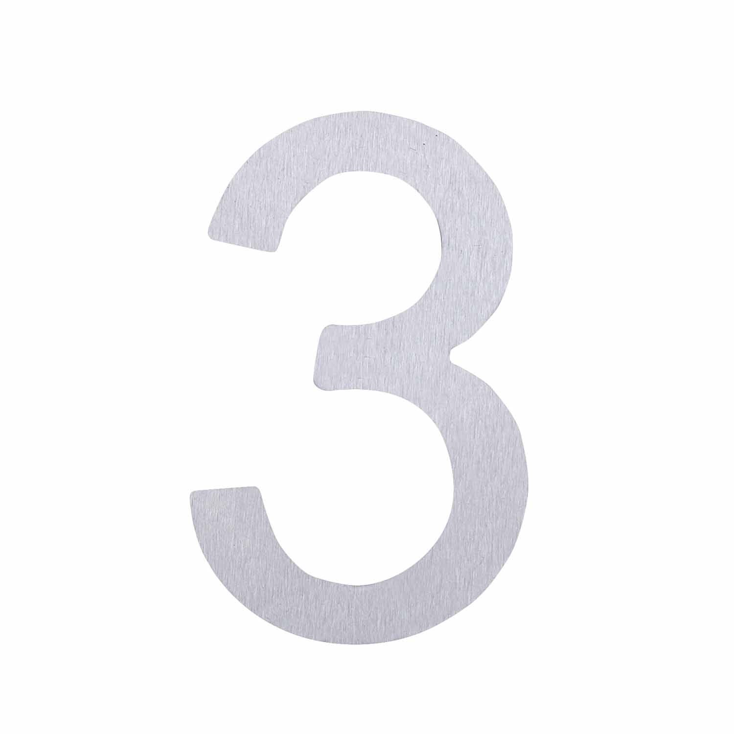 Adhesive Stainless Steel Numeral #3