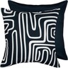 Outdoor Cushion 45cm Abstract Black