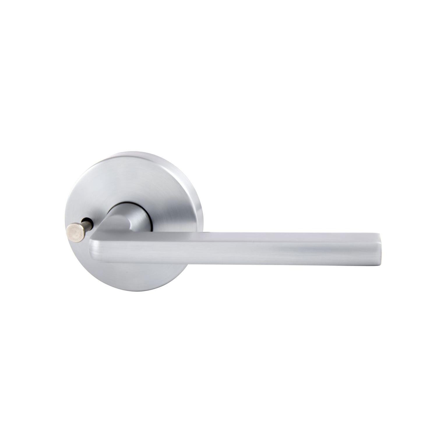 Medio Plus Series Alba Privacy Lever Set with QuickFix Brushed Satin Chrome