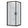2 Sided Slider Corner Mould Acrylic Shower Offset Waste 900 x 900 x 2015mm Black