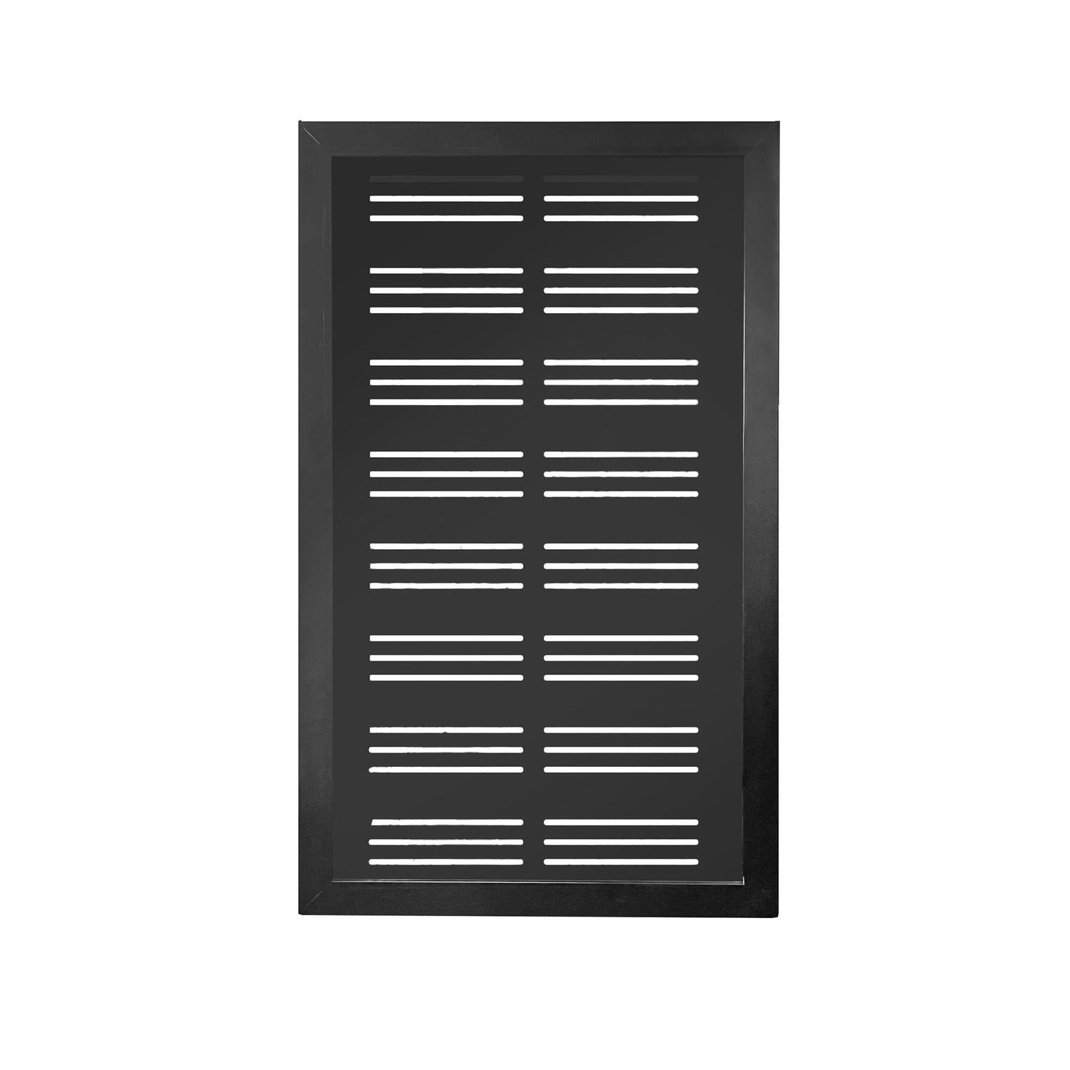 Privacy Screen Gate 1.7m x 0.9m Louvre - Black