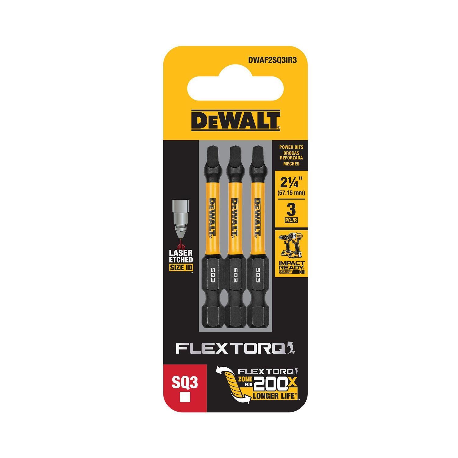 FLEXTORQ SQ3 Impact Screwdriving Bit  57mm - 3 Pack