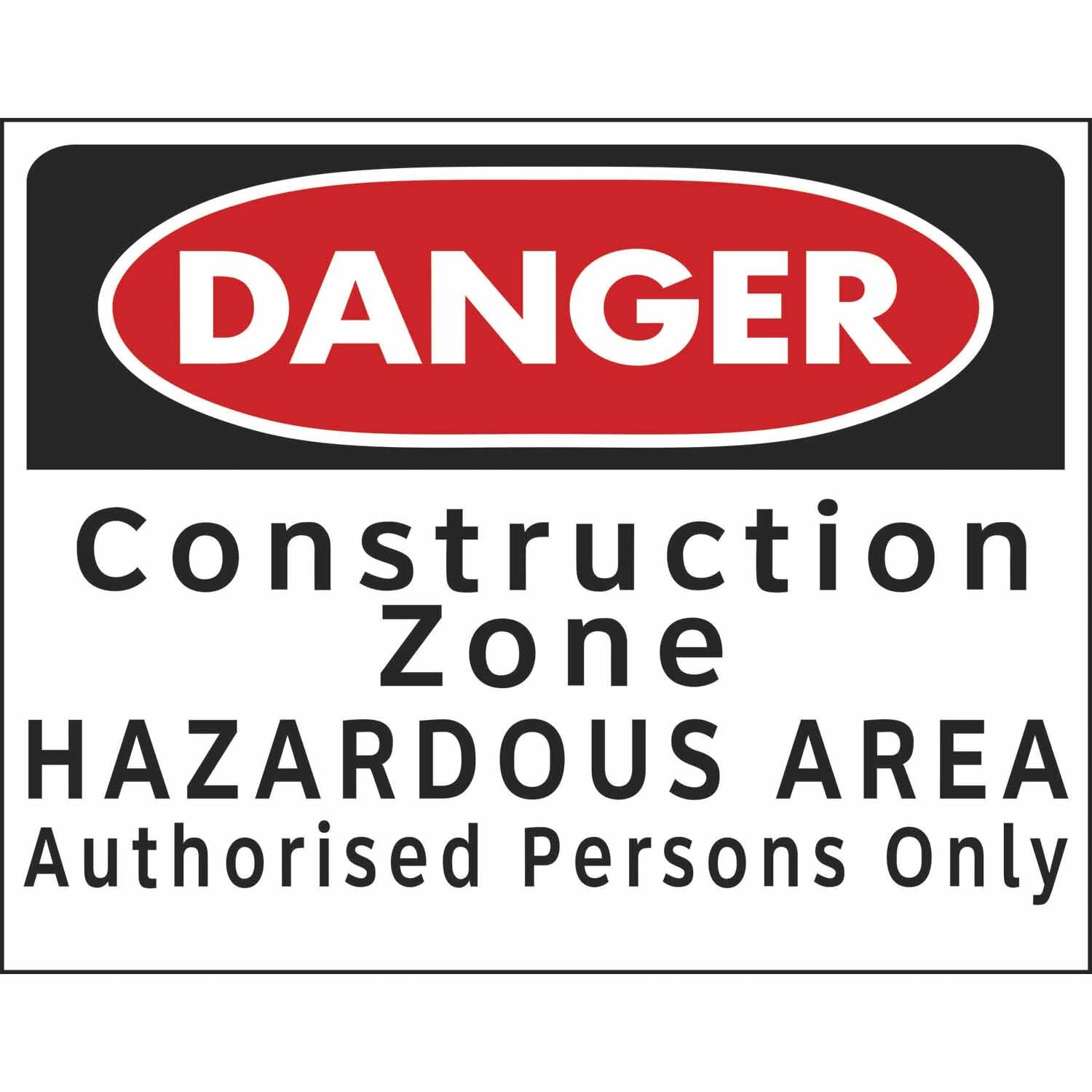 Danger Construction Zone Sign