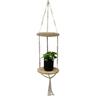 Macramé Hanger with 2 Wooden Shelves