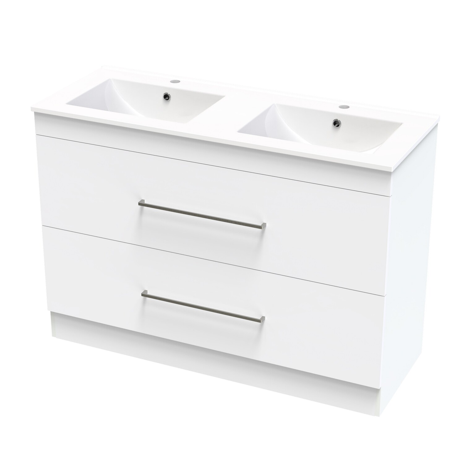 Cashmere Double Drawer Double Bowl Floor Standing Vanity