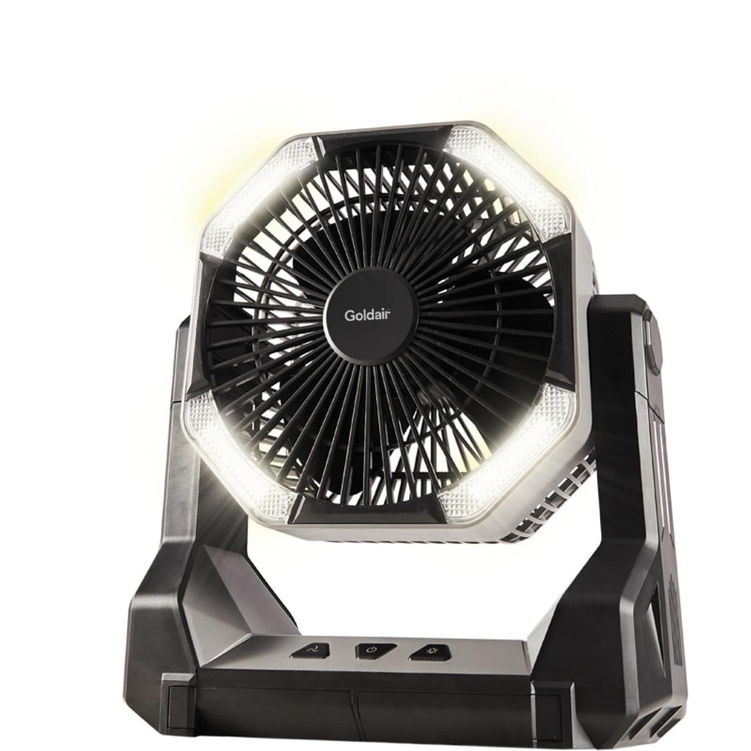 3-in-1 Cordless Portable Fan with Light