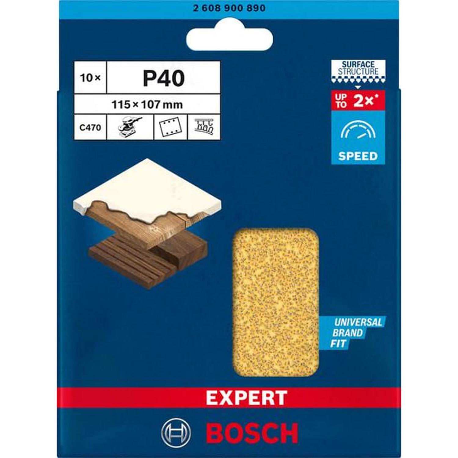C470 Sandpaper with 6 holes for Orbital Sanders 115 x 107 mm, G 40 10-pc  115 x 107 mm