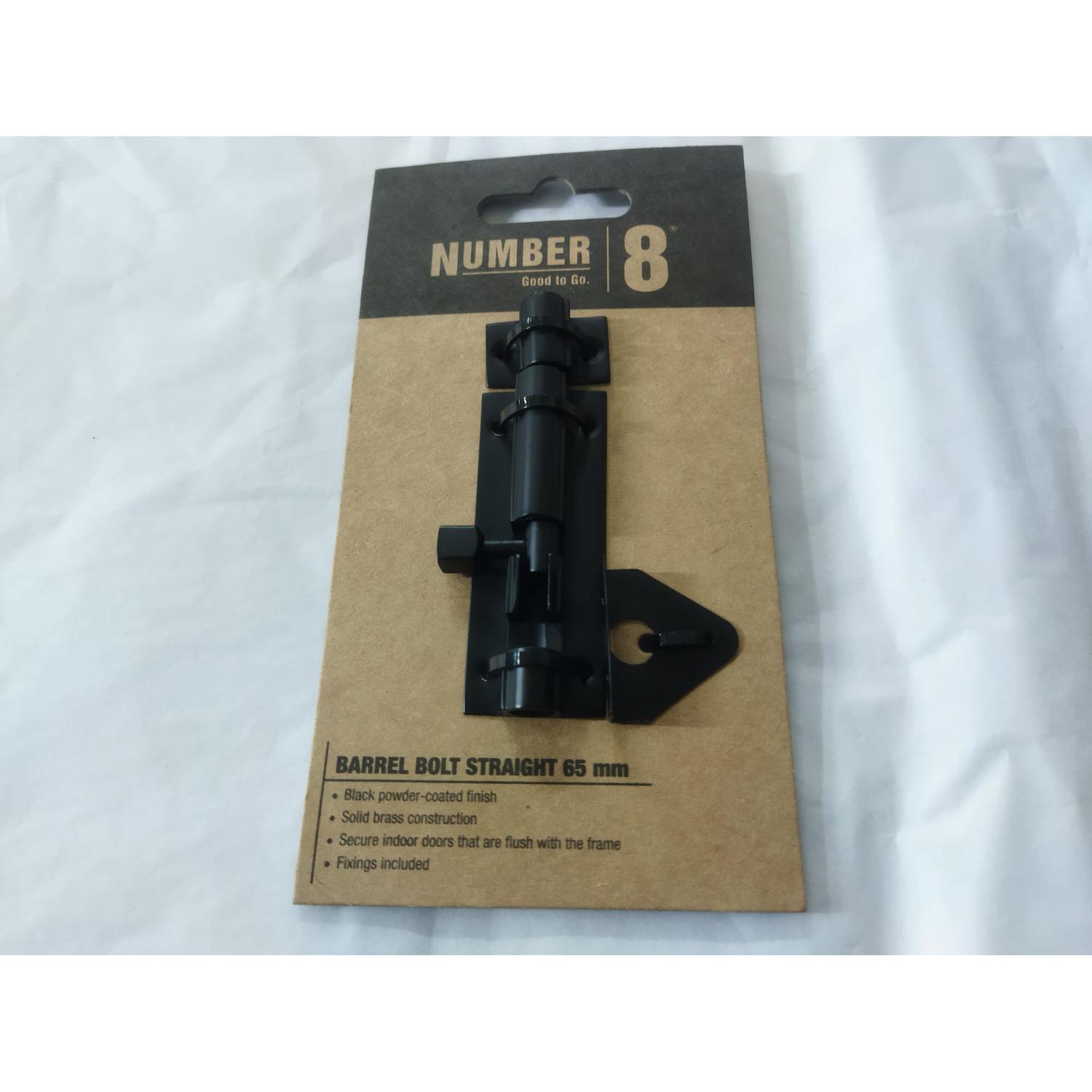 Barrel Bolt 65mm Solid Brass with Black Finish