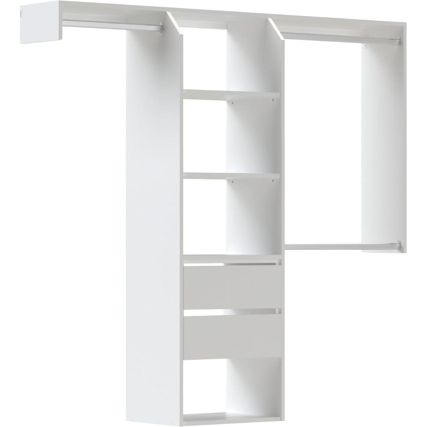 Customisable Wardrobe with Drawers (Medium) 1600-1800 mm Arctic White