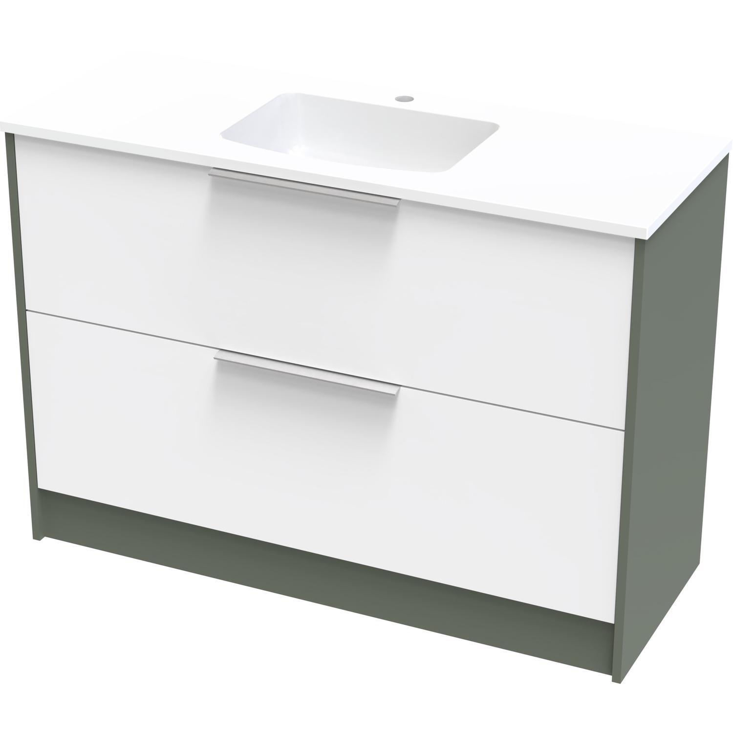 Nikau Grove 1200 Double Drawer Floor Ultra Gloss White/Colour