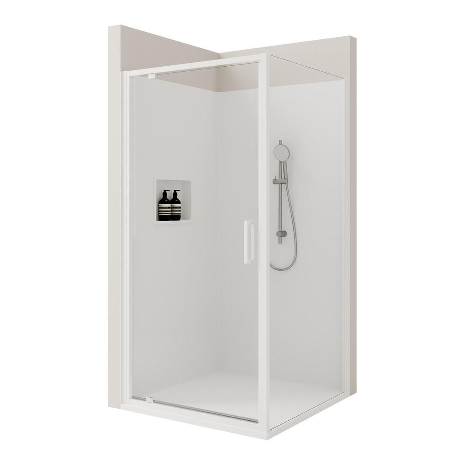 Shower Package With Framed Hinged Screens & White Base