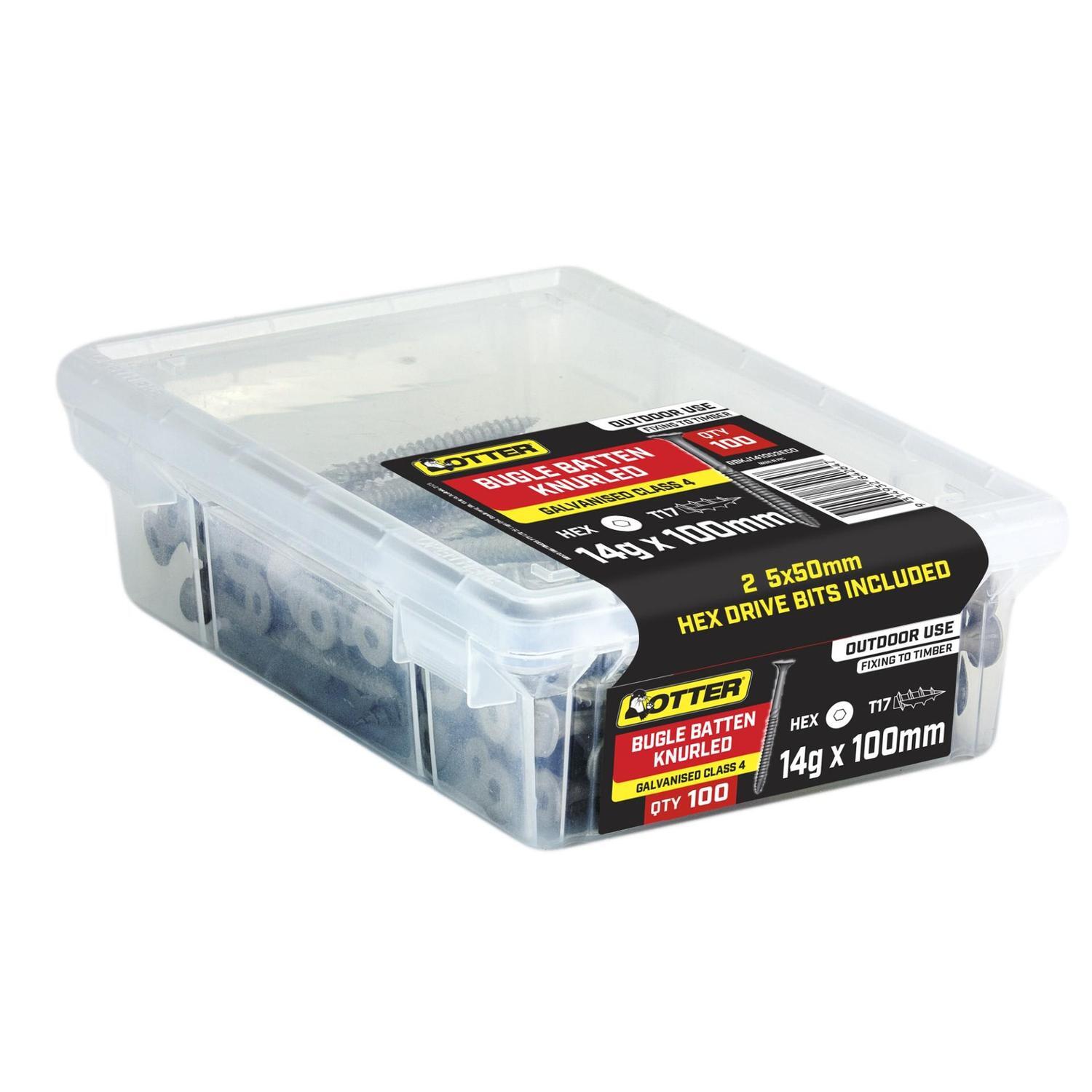 Heavy Duty Timber Screws 14g x 100mm Pack of 100 Galvanised